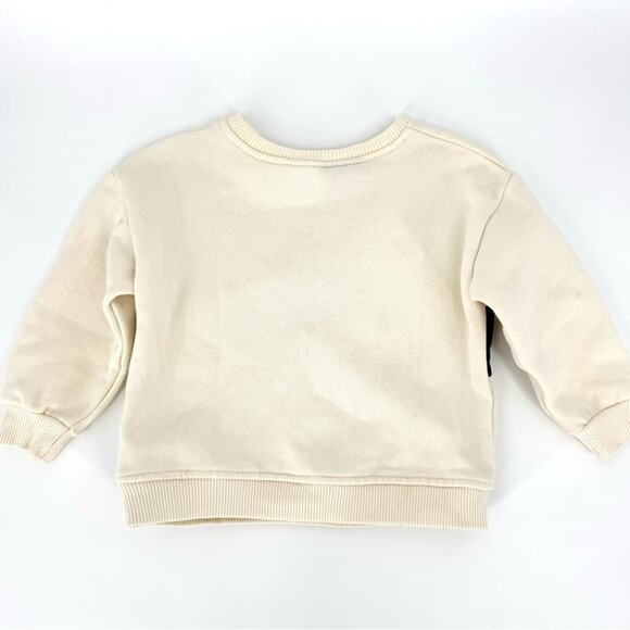Zara x Disney Mickey Minnie Velvet Graphic Cream Sweatshirt 9-12 Months - Picture 5 of 6